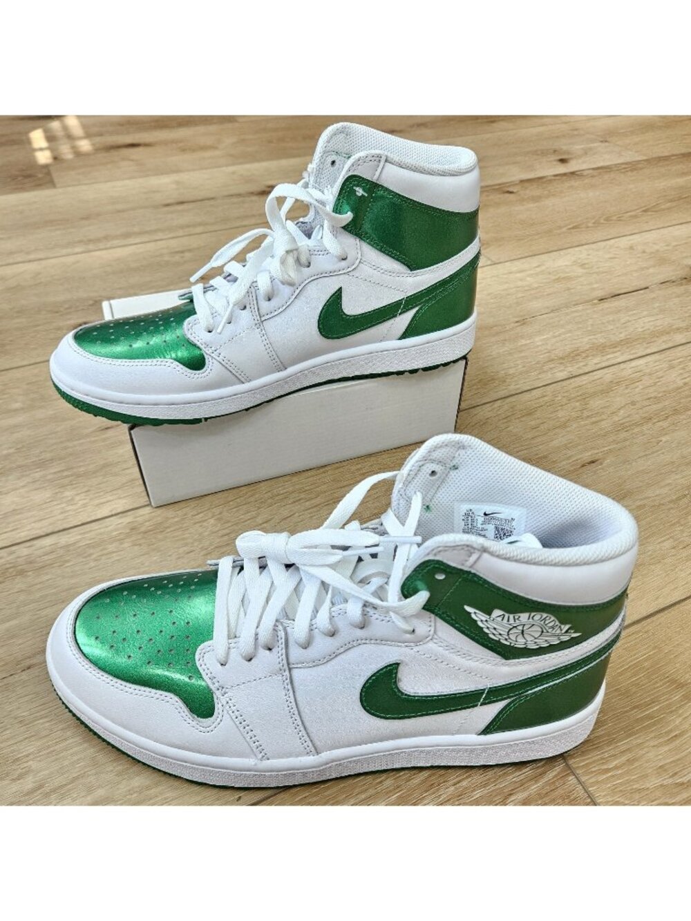 Nike Air Jordan 1 Retro High Golf Men Size 10.5 White Green DQ0660 130 Spikeless